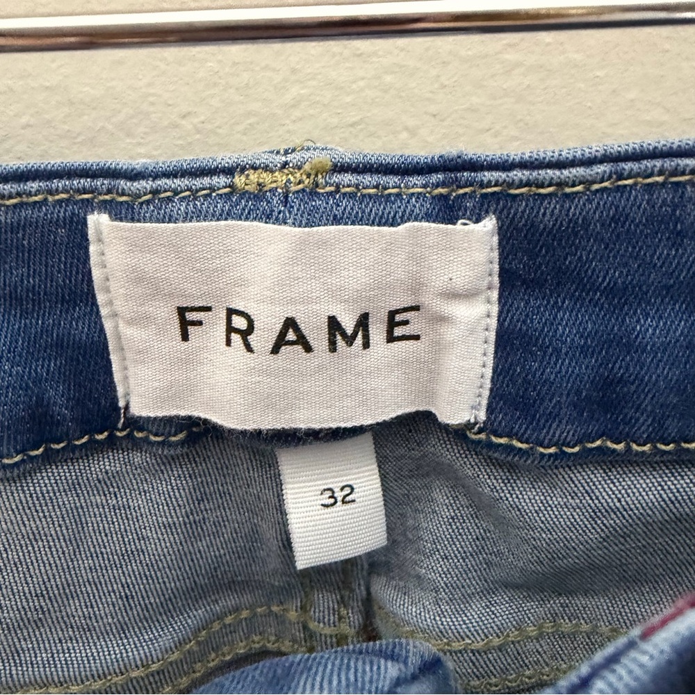 FRAME Denim Jeans Le Crop Mini boot Bootcut Raw hem Size 32 - Picture 6 of 11
